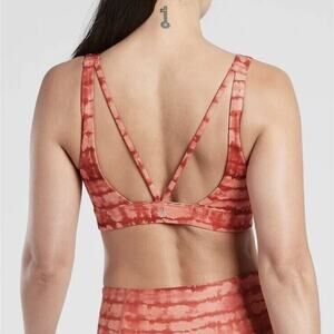 NWOT Athleta Exhale Sports Bra Tahiti Island Coral Strappy Tie Dye Wireless 3X‎